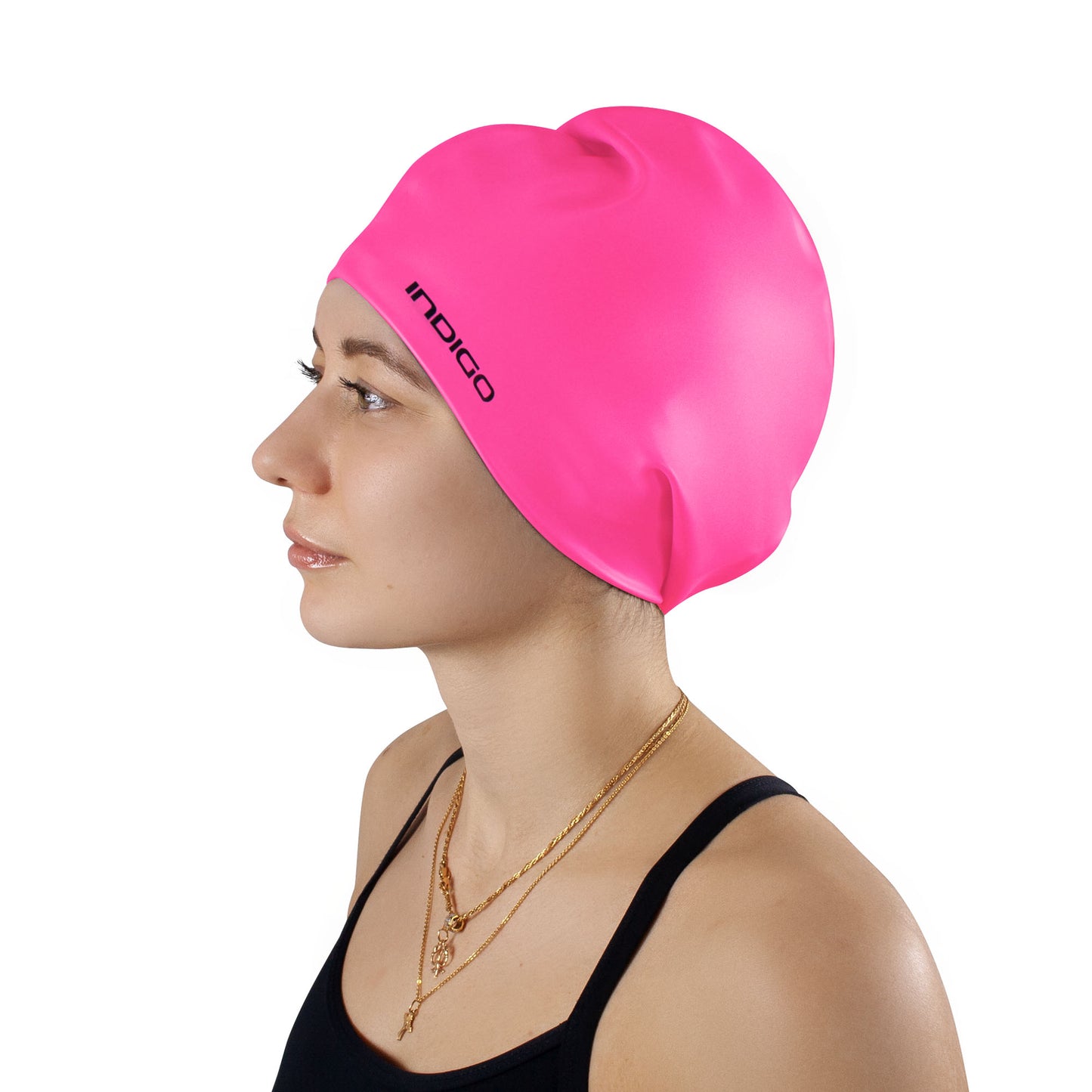 Gorro de Natación Silicona para Cabellos Largos Extra Grande INDIGO