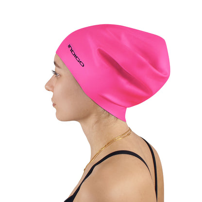 Gorro de Natación Silicona para Cabellos Largos Extra Grande INDIGO