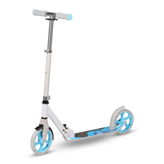 Trottinette Pliable Adultes Jusqu'à 100 Kg DRIVE INDIGO Blanc-Bleu Clair