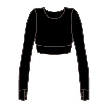 Elastic Top with Long Sleeves SOLO Black