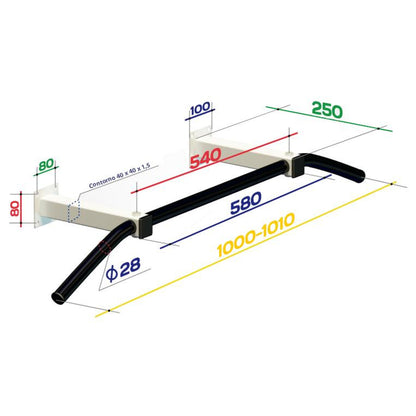 Barre Horizontale Murale Slim1 Spektr Blanc 102 cm.