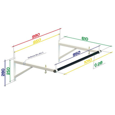 Wall Pull-Up Bar Up to 150 kg Spectrum White 101*61 cm SPEKTR1