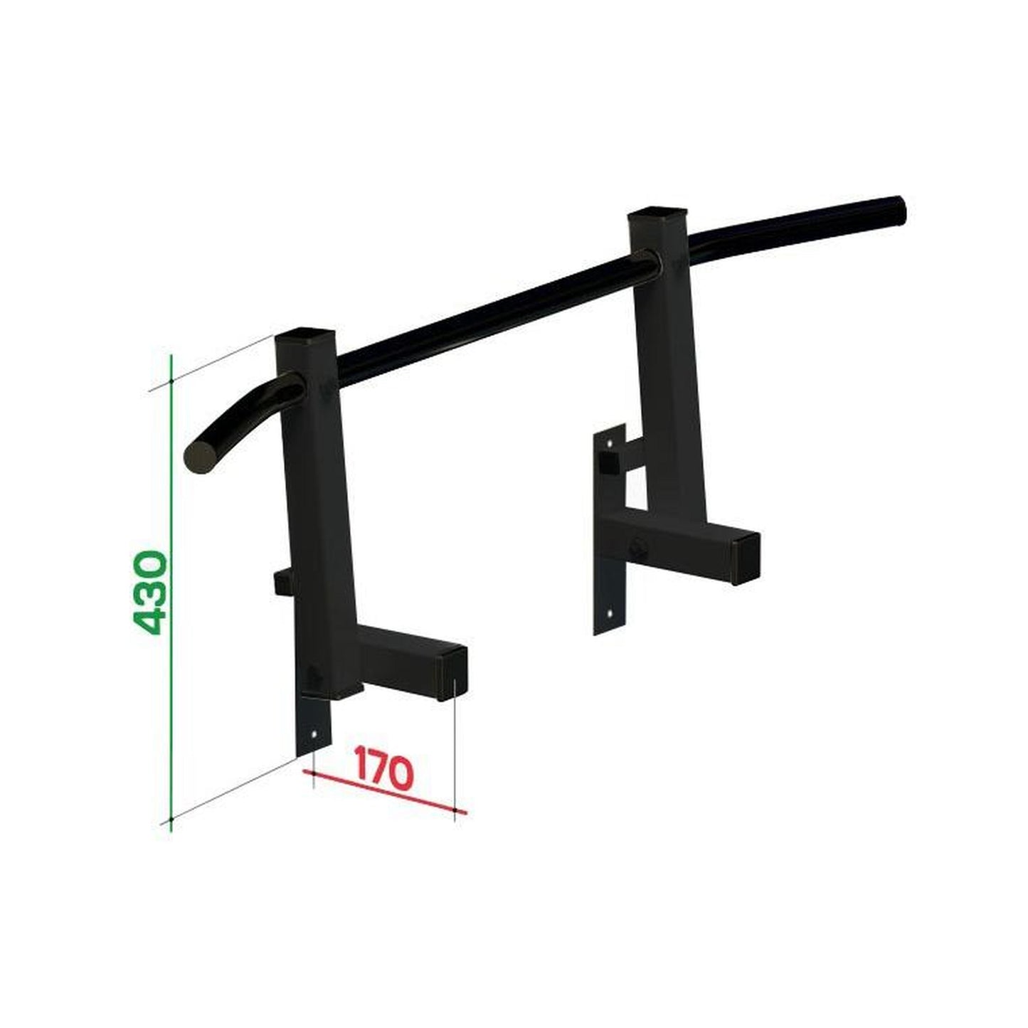 Barra de Dominadas de Pared con Agarre Ancho Plegable hasta 150 kg SPECTRUM SPEKTR3 100*37.5 cm