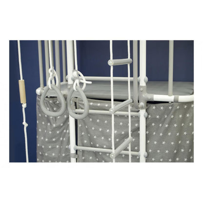 INDIGO PASTEL Wall Children's Gym with Stall Bars, Rings, Ladder, and Swing 226*115*156 cm