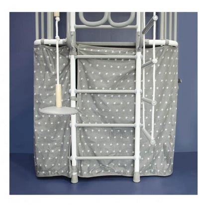 INDIGO PASTEL Wall Children's Gym with Stall Bars, Rings, Ladder, and Swing 226*115*156 cm