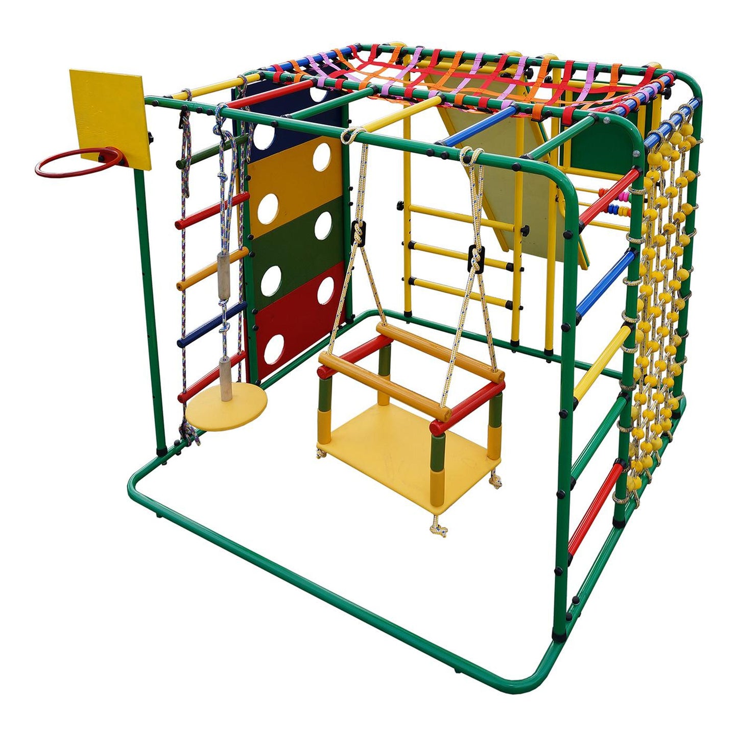 Kubik Children's Floor Gym with Ladder, Swing, and Slide 203*121*115 cm