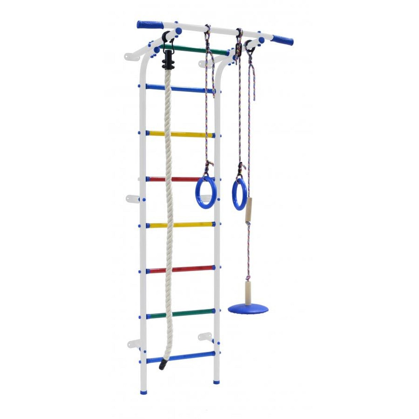 START MINI Wall-Mounted Children's Gym with Rungs, Rings, Rope, and Swing 180*60*47 cm