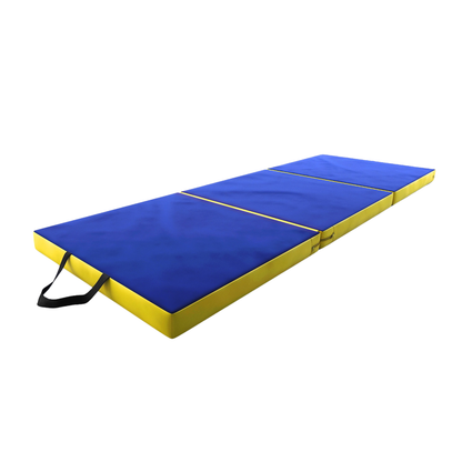 DRUNA Colchoneta Gimnasia Plegable 195x80x6 cm con Asas - Azul / Amarillo