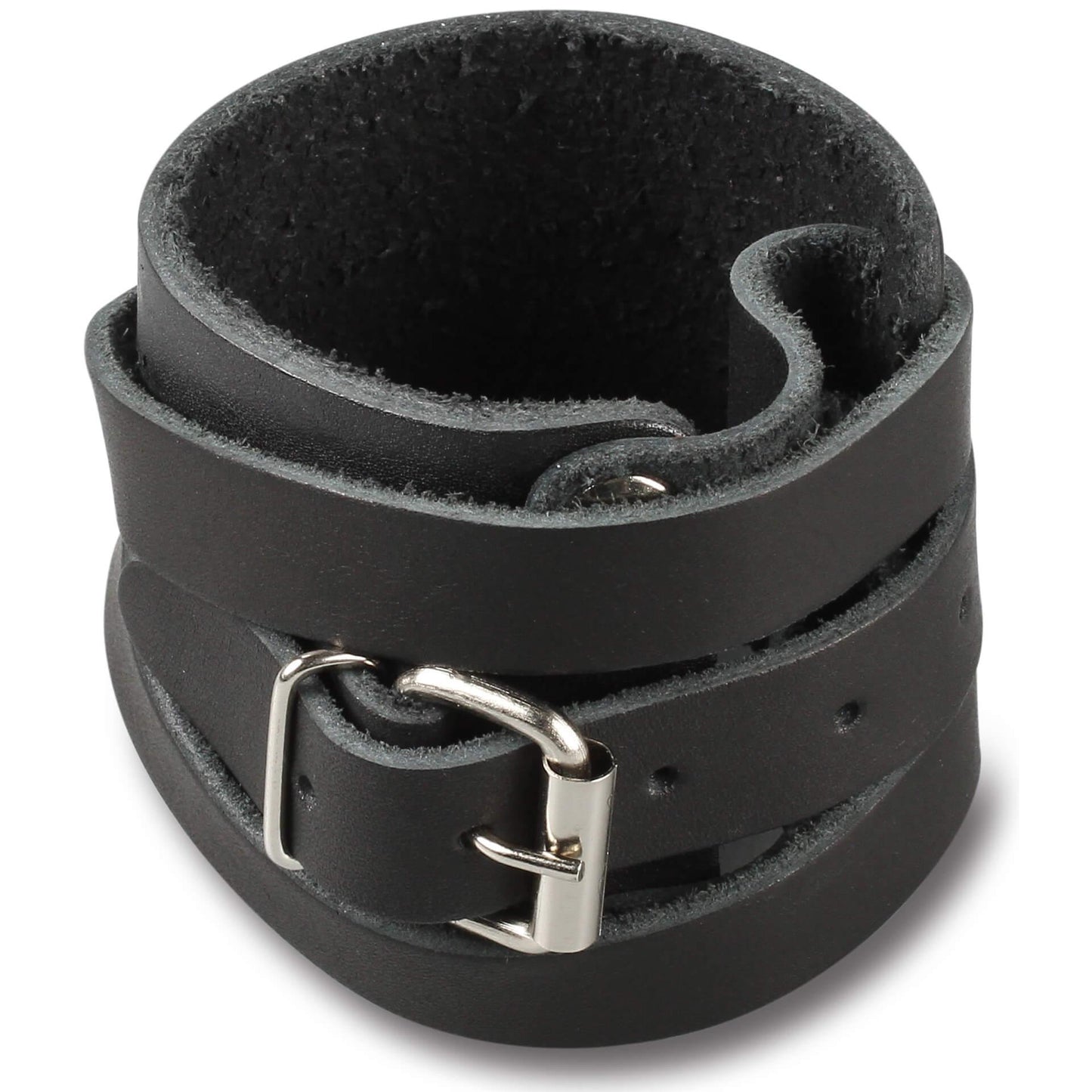 Reinforced Leather Wristband With Metal Buckle INDIGO Black 10*7 cm 1 Unit