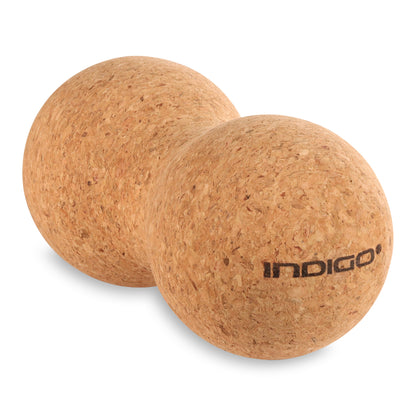 Pelota para Masajes Doble Corcho para Yoga INDIGO 13,5*6,5 cm Marrón