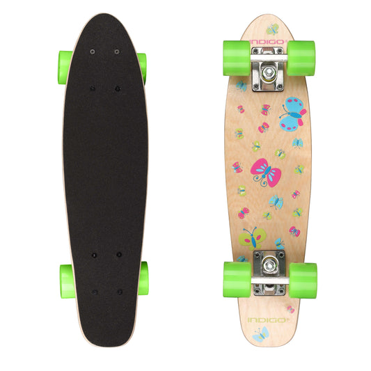 Skateboard En Bois Pour Enfants BUTTERFLY INDIGO 55,88 * 15,24 cm