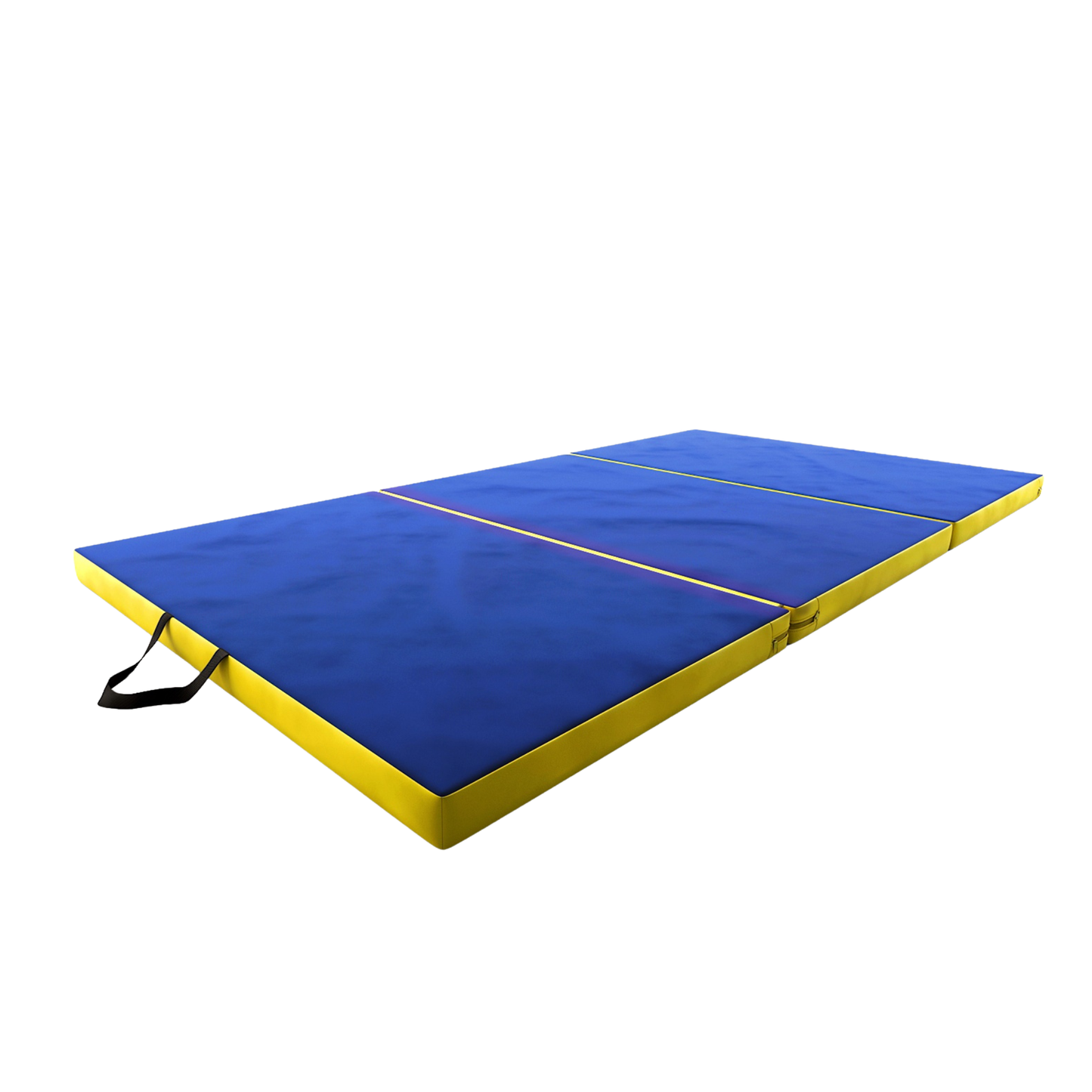 DRUNA Colchoneta Gimnasia Plegable 195x100x5 cm con Asas - Azul / Amarillo