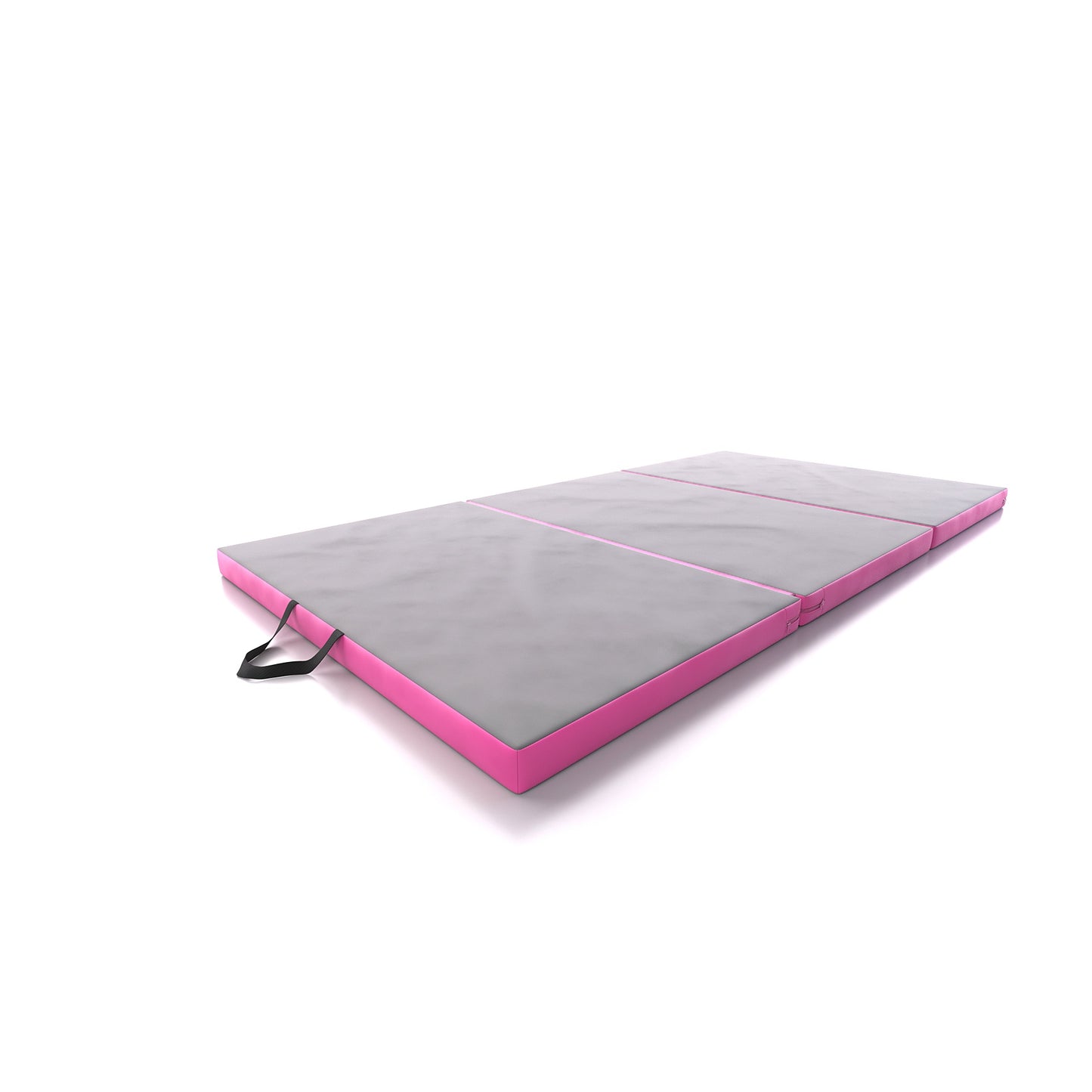 DRUNA Colchoneta Gimnasia Plegable 195x100x5 cm con Asas - Gris / Rosa